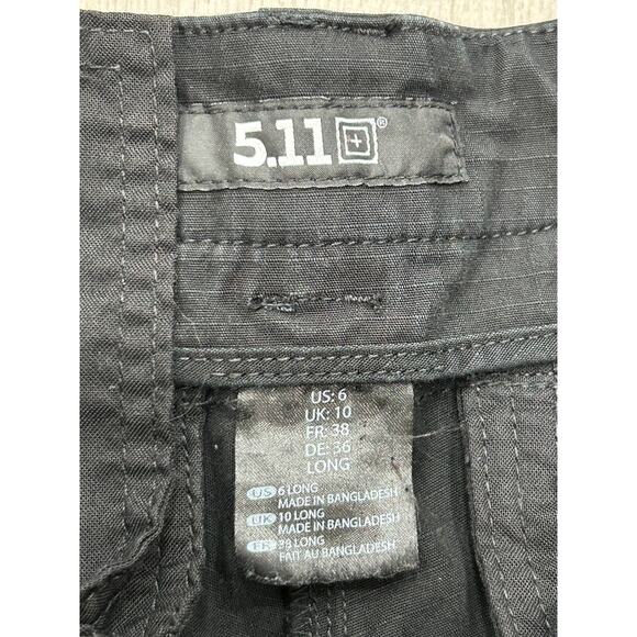5.11 Tactical Women's Black Cargo Pocket Taclite Pro Ripstop Pants US Sz 6 Long - Picture 5 of 10